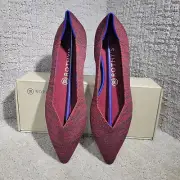 Rothys The Point Crimson Heather Pointy Toe Slip on Shoes Size 8.5, 10.5 Retired