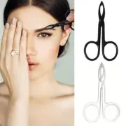 2 Pieces Eyebrow Scissor Handle Tweezer Plucker Straight Scissor Brow Tip M5O0