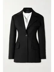 [Proenza Schouler] Proenza Schouler - Paneled Wool-blend Blazer - Black - US12 US 12 Black