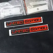 2x Black Red Glossy LIMITED EDITION Metal Front Grille Emblem Badge Car Turbo 3D (for: Porsche)