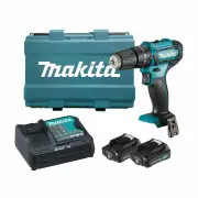 Makita HP333DSAE - 12V Max Brushless Hammer Driver Drill Kit (2 x 2.0Ah)
