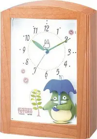 在飛比找樂天市場購物網優惠-大賀屋 日貨 龍貓 木框 時鐘 掛鐘 鬧鐘 鐘 R752N 