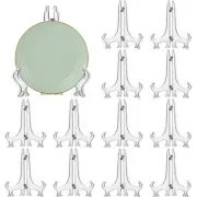 12 Pack 6 Inch Clear Plastic Easels or Stand/Plate Holders to Display Picture...