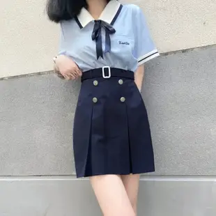 東梨i藝高韓式JK制服短袖套裝女學院風泰式校服半身裙班服全套夏