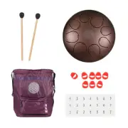 Wuyou 12inch Real Carbon Steel Tongue Drum, 8 note with carrying bag and mallet