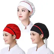 [DXYAKY] 3pcs Chef Hats Adjustable & Reusable Kitchen Cooking Chef Caps Food Service Hair Nets Breathable Mesh Work Hat