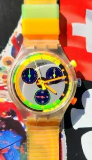 Swatch JELLY STAG SCK104 1993 Chrono New old stock Chronograph Watch