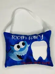 Tooth Fairy Pillow Lost Tooth Front Pocket Cushion Baby Shark