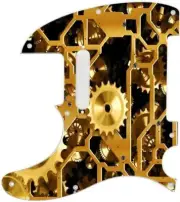 Telecaster Pickguard Left Handed Graphic to fit Fender 8 hole Clockwork 1