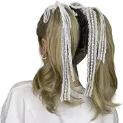 [Oxtxuzdm] Elegant Lace Ribbons Hair Tie High Elasticity Hair Tie Comfortable Hair Band for Various Hairstyles And Occasions