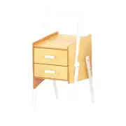 6IXTY Swing Scandinavian Bedside Nightstand Side End Lamp Table - White