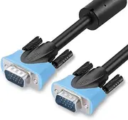 AIMALL VGA 15pin Male to SVGA Male Cable PC Monitor Extension HDTV Computer LCD, Dual Ferrite Cores