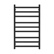 9 Bars Square Matte Black Stainless Steel Electric Heated Towel Rack