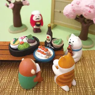 醬燒麻糬 醬油糰子 喝茶的貓 白貓 冰淇淋貓 春天野餐點心 擺飾