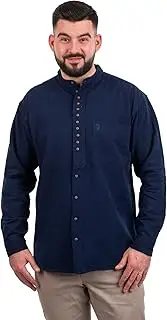 [GaelSong] Irish Grandfather Shirt for Mens - Vintage Cotton and Linen Long-Sleeve Ireland Traditional Shirt Collarless