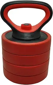Adjustable Kettlebell Weight Set - 10kg Rubber Weight Plate - Kettlebell Handle