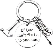 [YALLNASL] Father's Day Christmas Presents Keychain for Dad Father - If Dad Cant Fix It No One Can Keychain for Daddy Birthday Gifts for Father Dad Keychains from Daughter Son