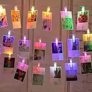 EZONEDEAL Photo Clips String Light for Hanging Photos, Cards, Artwork and Pictures, Fairy Lights with Clips - Dorm Bedroom Wall Decor Wedding Decorations - Twinkle Lights (6m - 40LED, Multicolor)