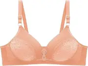 [Generic] Black Sports Bra Sticky Inserts Small Ladies Bras Front Fastening Wired Strapless White Elderly Backless Lace Trendy Lane Women's Non Plus Size with Clear Back High Support Running (Pink, 80B)