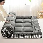 Japanese Floor Futon Mattress, Roll Up King Size Mattress Floor Bed Tatami Foldable Soft Pressure Reducing Breathable Double Futon Mattress Student Dormitory Home Mattress(1.2mx1.9m)