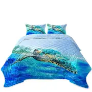 Painting Swimming Turtle Coverlet