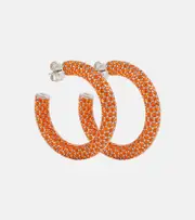 [Amina Muaddi] Amina Muaddi Cameron Medium hoop earrings One Size orange