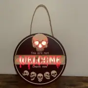 Halloween Round Wood Lead Skull Sing ( 2 AAA Batteries Not IncludeRed Light-8oz