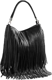 [WM WEDMAY] WEDMAY Womens Tassel Cowgirl Fringe Designer Boutique Soft Faux Leather Shoulder Bag