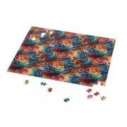 Puzzle (120, 252, 500-Piece) Colorful Pattern Difficult Jig Saw 3D Geometric