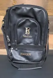 Footjoy Leather Black Golf Shoe Bag Velvet Interior TPC Twin Cities