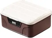 Wedhapy Lockable Medicine Box, Large Capacity, Fridge-Friendly, Combination Code, 10.24x8.86x4.72 Inch, Brown