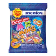 Chupa Chups Mentos Mix Of Minis Bag 96g -12 Piece Party Pack