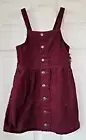 CAT & JACK Girls Burgundy Corduroy Overall Jumper Dress Buttons Size M 7/8 NWT