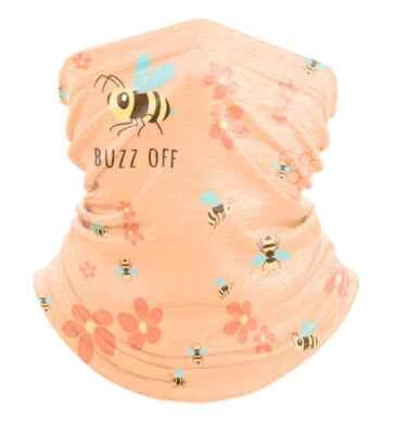Buzz off Bee Gaiter Adult One Size Peach Ocean Beach Pollinator Fashion New