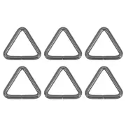 6 Pcs Metal Triangle Ring Buckle, 1 1/4" Belt Fastener Connectors, Dark Grey