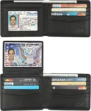 [HIMI] Wallet for Men-Genuine Leather RFID Blocking Bifold Stylish Wallet with 2 ID Window