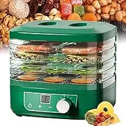 Electric Food Dehydrator Machine, Fruit Dryer, 35-70 ℃ Adjustable Temperature, 5 Removable Trays, 72-Hour Timer, for Dryer Food Meat, Fruit, Vegetables Snacks Green