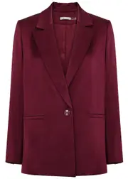 Alice + Olivia Denny Satin Blazer - Bordeaux - 4 (UK 8 / S) 4 (UK 8 / S)