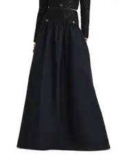 St. John Metallic Knit Maxi Skirt