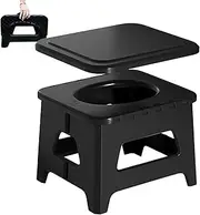 Portable Potty, Portable Toilet for Adults Foldable 100kg Load Capacity PP Potty with Lid as Stool for Camping, Picnic, BBQ, Outdoor