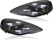 Pair Headlight Assembly Compatible For 2010-2013/2014-2017 Porsche Paramera 970.1 Animation Front Lamps/Matrix Upgrade Style Headlight Set(Right rudder,2014-2017)