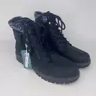 New Cliffs By White Mountain Mandy Ankle Boots Navy Blue Womens Size 10 Lace Zip