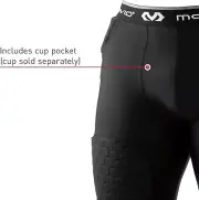 McDavid Padded Compression Shorts with HEX Pads | Men and Women | Black | Small