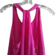 Cynthia Rowley Dress Fuchsia Pink 100% Silk Cross Back Shift Sleeveless Size 4