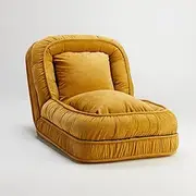 LouannTatami Foldable Lazy Sofa Bed Floor Chair - Adjustable Human Dog Bed for Adults Kids Floor Seats - Cozy Small Couch for Home Living Room (Yellow)