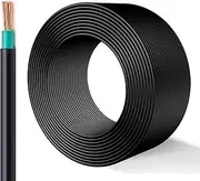 10/16/25/35 Square Wire Double-Layer Insulation Sheath BVV Oxygen-Free Copper Core PVC Insulation Flame Retardant 30/60 Feet for Equipment Home Decoration and Engineering(30ft,25mm²)