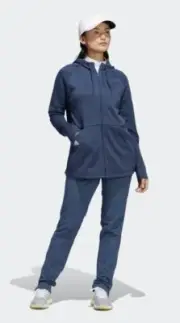 Sz L- Adidas WOMEN'S GOLF COLD.RDY FULL-ZIP PARKA, Crew Navy