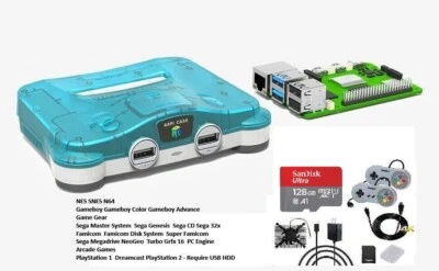 Retroflag 64Pi, Raspberry Pi 5 2Gb + 128GB MicroSD, Retro Kit Ready to Play