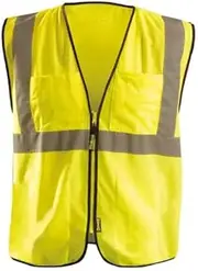 [OccuNomix] ANSI/ISEA 107-2020 Class 2 Type R Mesh Surveyor Vest - Reflective Safety Vest with Pockets, Hook & Loop Closure