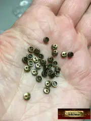 M00726x3-Bronze-FS MOREZMORE 30 Metal 4mm Miniature Button 1:6 Scale Doll Puppet